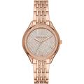 Michael Kors Damenuhr Mindy, Dreizeigeruhrwerk, 36mm Rose Gold Legierungsgehäuse mit Edelstahlarmband, MK7085