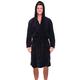 Luxury Man Hooded Dressing Gown Soft Plush Bath Robe for Men Housecoat Loungewear Bathrobe S-5XL (L, Black)