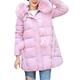 HOMEBABY Womens Slim Down Lammy Jacket, Ladies Winter Hooded Padded Coats Down Puffer Quilted Long Coat Jackets Bubble Overcoat Women Cotton Parka Plus Size 10-22 (XXXL, Pink)