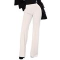 FANCYINN Women's Ease Into Comfort Straight Leg Pant Stretch Work Casual Business Trousers Fit Barely Boot Leg Stretch Trousers with Tummy Control White XL