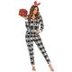 Orshoy Christmas Onesie Womens Hooded Onesies All in One Jumpsuit Pyjamas Playsuit Nightwear Reindeer Black L