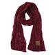 C.C Women's Ultra Soft Chenille Ribbed Thick Warm Knit Shawl Wrap Scarf - red - One Size