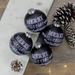 Northlight Seasonal Matte Black Merry Little Christmas Glass Ball Ornament Glass in Blue/Gray | 2.5 H x 2.5 W x 2.5 D in | Wayfair