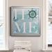 Breakwater Bay Nautical Home - Picture Frame Textual Art Print on Canvas Canvas, Solid Wood in Black/Blue/Green | 22.5 H x 22.5 W x 1.5 D in | Wayfair