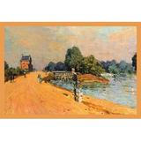 Buyenlarge 'The Road at Hampton Court' by Alfred Sisley Painting Print in Green/Orange | 24 H x 36 W x 1.5 D in | Wayfair 0-587-19434-0C2030