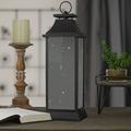 Northlight Seasonal 19-Inch LED Battery Operated Mirrored Lantern Warm White Flickering Lights in Black | 19.5 H x 7 W x 7 D in | Wayfair