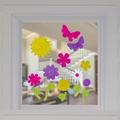 Northlight Seasonal Pink & Purple Flowers Spring Gel Window Clings in Indigo/Pink/Yellow | 7.75 H x 7.75 W in | Wayfair NORTHLIGHT JH91352