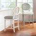 Georgia Cane Swivel Bar & Counter Stool - 30" Bar Height, Ecru/Grey Gray Leather Bar Stool - Frontgate