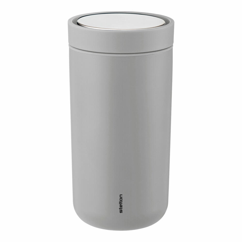 Stelton A/S Stelton To Go Click Becher, Trinkbecher, Cup, Edelstahl, Kunststoff, Light Grey Matt, 200 ml, 675-13 Image