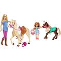 Barbie FXG94 FXH13 Pferd mit Mähne und Puppe mit beweglichen Knien, ab 3 Jahren & GHV78 - Club Chelsea Puppe & Pony (blond) mit Mode und Zubehör, Spielzeug ab 3 Jahren