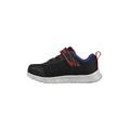 Skechers Comfy Flex Mini Trainer Sneaker, Black Textile & Synthetic/Red & Blue Trim, 7 UK Child