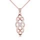 YFN Celtic Knot Necklace Created Opal Pendant Sterling Silver Infinity Love Jewelry (Rose Gold Necklace)