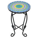 Costway Folding Mosaic Side Table for Living Room