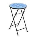 Costway 14 Inch Round End Table with Ceramic Tile Top