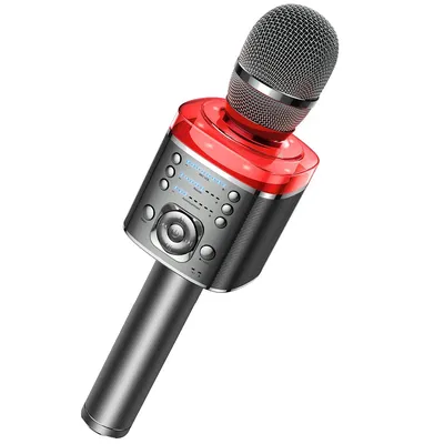 Microphone karaoké sans fil Bluetooth son magique lumière LED machine à chanter portable pour la
