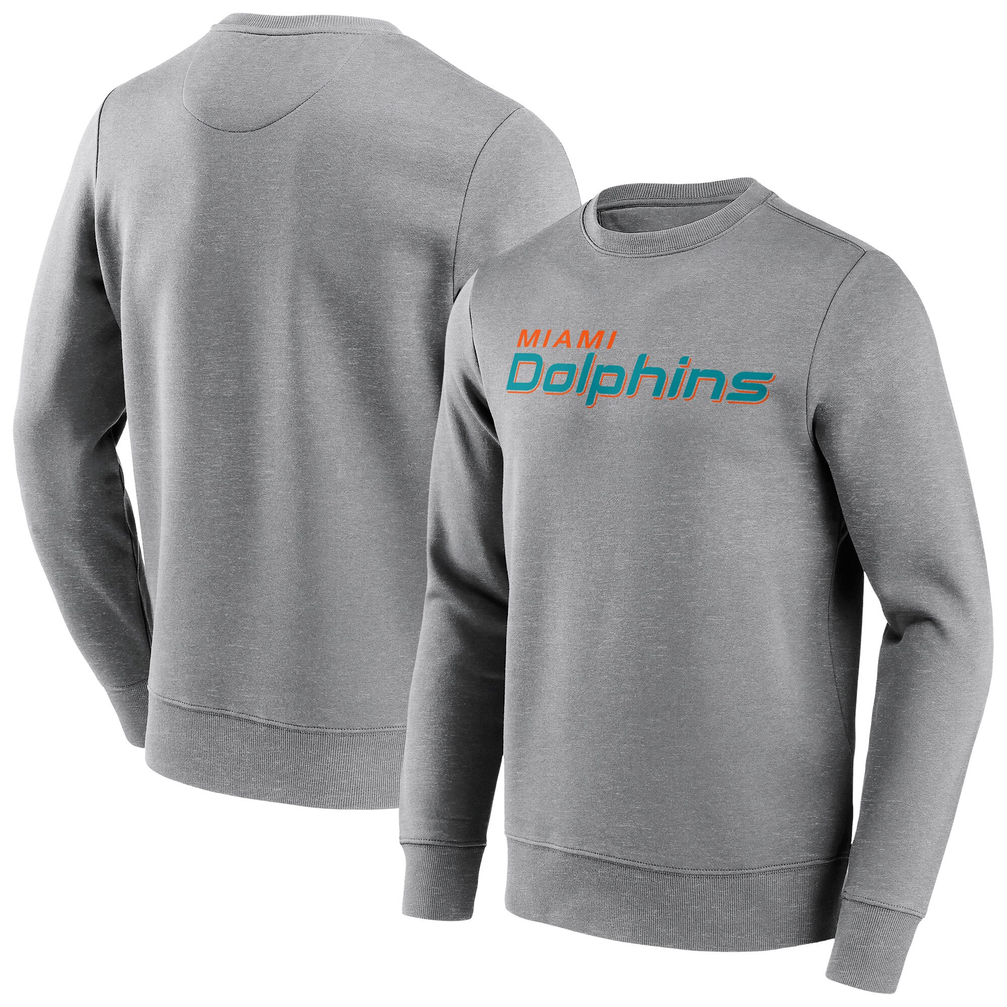 Miami Dolphins Rundhals-Sweatshirt mit neutraler Farbe und Wortmarke - Herren - Groß & Groß Image