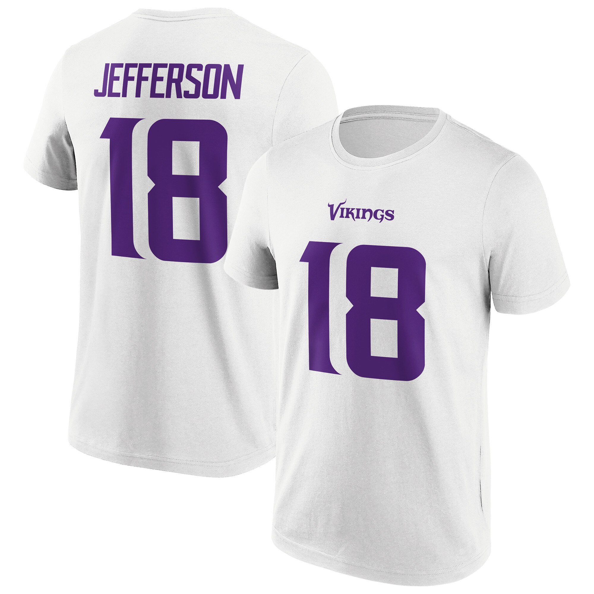Minnesota Vikings Road Name & Number T-Shirt - Justin Jefferson - Herren - Big & Tall Image
