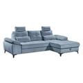 Stella Trading AUCKLAND Ecksofa mit Schlaffunktion, Stoffbezug Denim - Moderne Eckcouch in L-Form mit Bettkasten & verstellbaren Armteilen - 270 x 90 (108) х 170 (B/H/T)