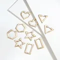 Boucles d'oreilles en forme d'étoile Rectangle géométrique couleur or cuivre amour cœur