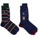 Polo By Ralph Lauren Underwear & Socks | 2 Polo Ralph Lauren Mens Bear Striped Socks | Color: Blue/Green | Size: 10-13