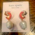 Kate Spade Jewelry | Kate Spade "Candy Drops" Gold Tone Coral Earrings $68 | Color: Gold/Orange | Size: 1.25”