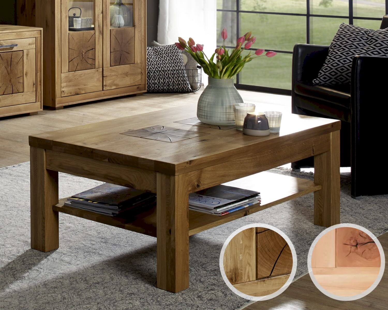 3S Frankenmöbel »Albero« Massivholz Couchtisch WZ-0315 / Kernbuche / klein Image