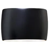 Justice Design Group Ambiance Oval Outdoor Downlight Wall Sconce - CER-8898W-BLK