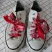 Converse Shoes | Converse White Sneakers Festive Laces | Color: Red/White | Size: 7