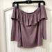 American Eagle Outfitters Tops | American Eagle Off The Shoulder Shirt, Size Usa S | Color: Purple | Size: S