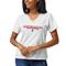 Women's League Collegiate Wear White Northeastern Huskies Script Intramural Boyfriend V-Neck T-Shirt