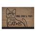 Home Is Where The Cat Is Personalized Standard Doormat, 2 LBS, Brown