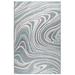 "Liora Manne Malibu Waves Indoor/Outdoor Rug Aqua 7'10"" Round - Trans Ocean MAUD8822204"