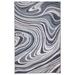 "Liora Manne Malibu Waves Indoor/Outdoor Rug Navy 7'10"" x 9'10"" - Trans Ocean MAU80822233"