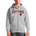 Men's Antigua Heathered Gray Toronto Raptors Victory Full-Zip Hoodie