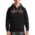 Men's Antigua Black Houston Rockets Victory Full-Zip Hoodie