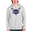 Men's Antigua Heathered Gray Charlotte Hornets Logo Absolute Pullover Hoodie