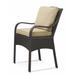 Braxton Culler Brighton Pointe Patio Dining Armchair w/ Cushion Wicker/Rattan in Black/Gray | 44 H x 25 W x 28 D in | Wayfair 435-129/6301-85