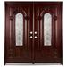 Door Destination Exterior Ready to Install Mahogany Prehung Front Entry Door Wood in Brown/Red | 72 W in | Wayfair M280A36X36X80LH