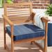 Dakota Fields Dot Stripe Indoor/Outdoor Dining Chair Cushion in Gray/Blue | 3 H x 20 W x 20 D in | Wayfair FBECB74FA9F44EB18AE4EC0F9F36E2EB