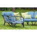 David Francis Furniture St. Tropez Loveseat Metal/Rust - Resistant Metal in Blue | 28 H x 61.5 W x 30 D in | Outdoor Furniture | Wayfair