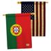 Breeze Decor Portugal 2-Sided Polyester 3'3 x 2'3 ft. House Flag in Black/Green/Red | 40 H x 28 W in | Wayfair BD-CY-HP-108118-IP-BOAA-D-US13-BD