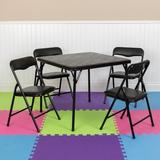 Flash Furniture Monroe Colorful 5 Piece Folding Table & Chair Set Plastic/Metal in Black | 20.25 H x 24 W in | Wayfair JB-9-KID-BK-GG