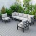 LeisureMod 6-Piece Patio Sectional Aluminum w/ Cushions Metal in Black | Wayfair CSBL-6BG