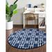 Blue/Gray 94 x 0.5 in Area Rug - Marilyn Monroe Glam Navy Blue Silver Area Rug Polypropylene | 94 W x 0.5 D in | Wayfair 3160353