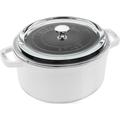 Staub Cast Iron 4.02-Qt Round Cocotte w/ Glass Lid Enameled Cast Iron/Cast Iron in White | 5.59 H x 9.45 W in | Wayfair 11412402