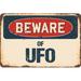 SignMission Beware of UFO Sign Plastic in Blue/Brown/Red | 8 H x 12 W x 0.1 D in | Wayfair Z-D-8-BW-UFO