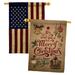Ornament Collection Merry Christmas & Happy New Year 2-Sided Polyester 40 x 28 in. House Flag in Brown/Green/Red | 40 H x 28 W in | Wayfair