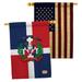 Breeze Decor Dominican Republic 2-Sided Polyester 3'3 x 2'3 ft. House Flag in Black/Blue/Red | 40 H x 28 W in | Wayfair