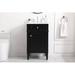 Winston Porter Aavi 21" W x 21.5 " D x 35" H Single Bathroom Vanity In Grey Wood/Marble in Black | 35 H x 21 W x 21.5 D in | Wayfair