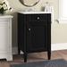 Winston Porter Aavi 21" W x 21.5 " D x 35" H Single Bathroom Vanity In Grey Wood/Marble in Black | 35 H x 21 W x 21.5 D in | Wayfair